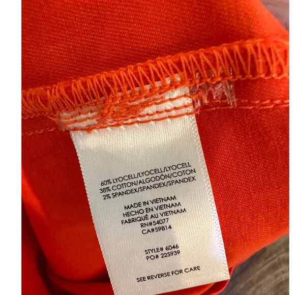 CAbi #6046 Women's Coral Orange Utility Trouser Straight Leg Pants Size 4 - Picture 7 of 11